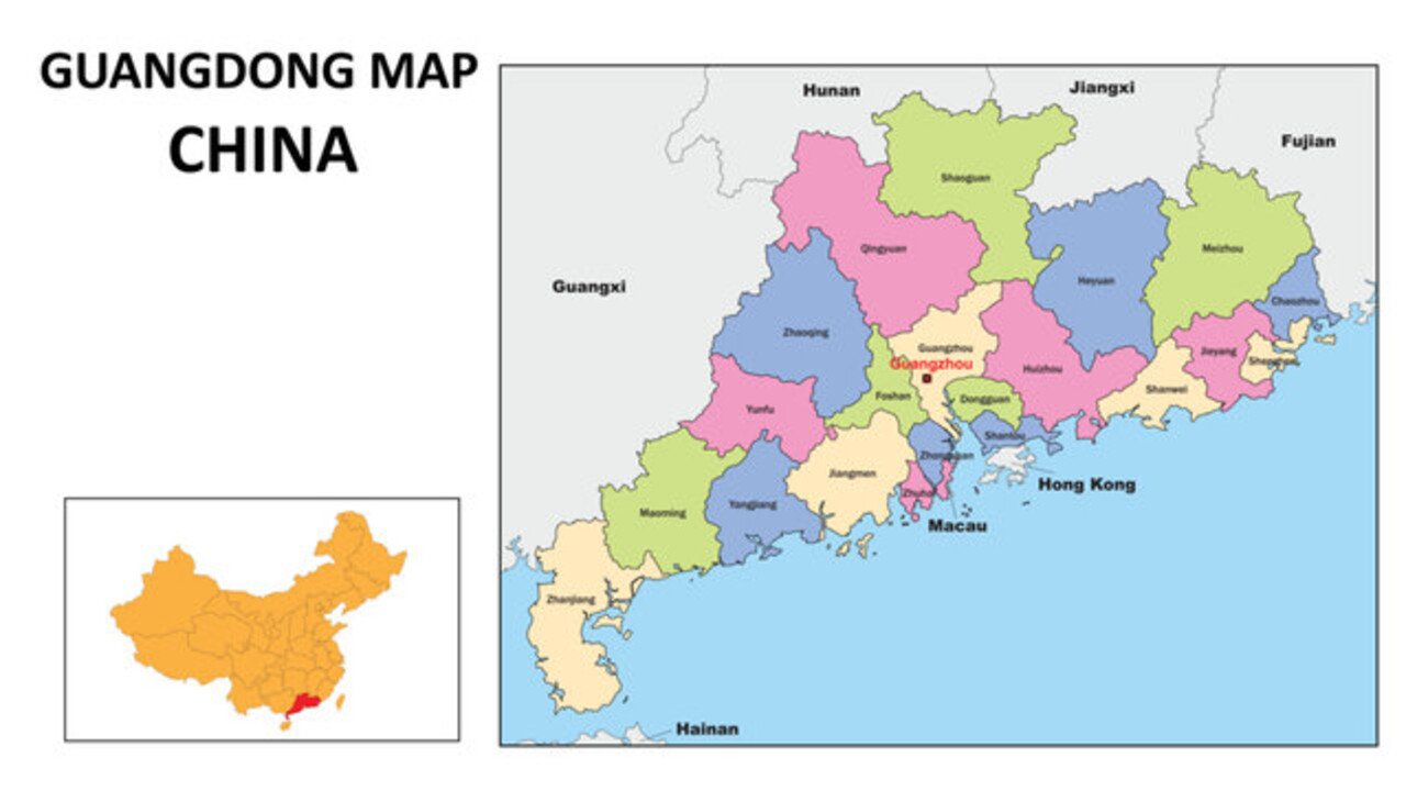 Guangdong Province Location Map